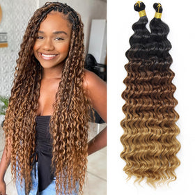EERYA Long Curly Braiding Hair 18 Inch front view