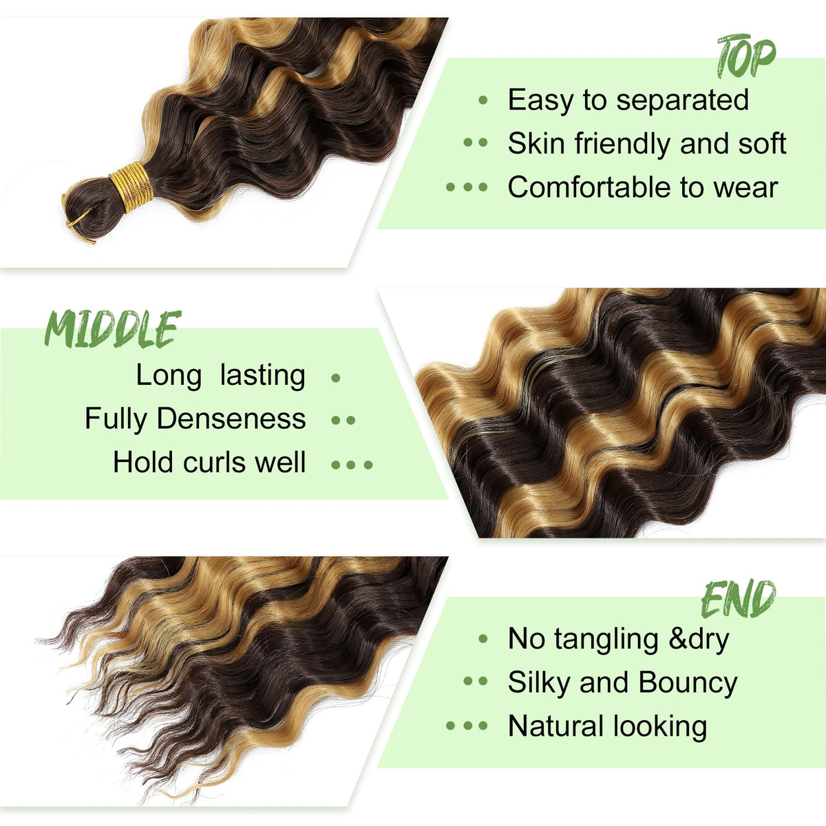 EERYA Long Curly Braiding Hair 18 Inch Ocean Wave styled in boho box braids