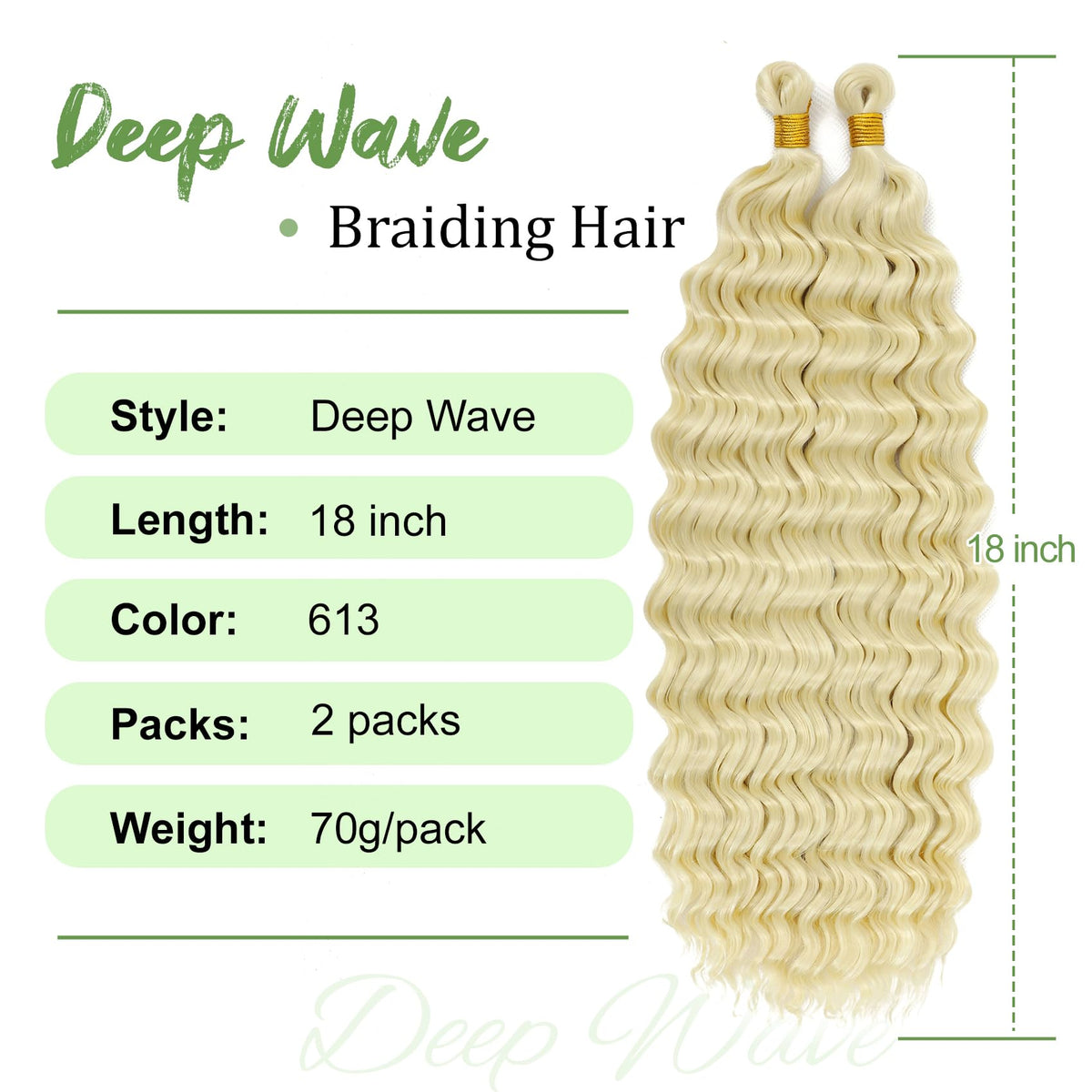 EERYA Long Curly Braiding Hair 18 Inch packaging