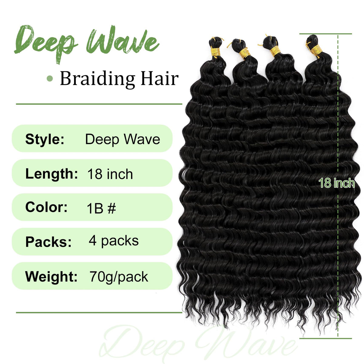 EERYA Long Curly Braiding Hair 18 Inch packaging