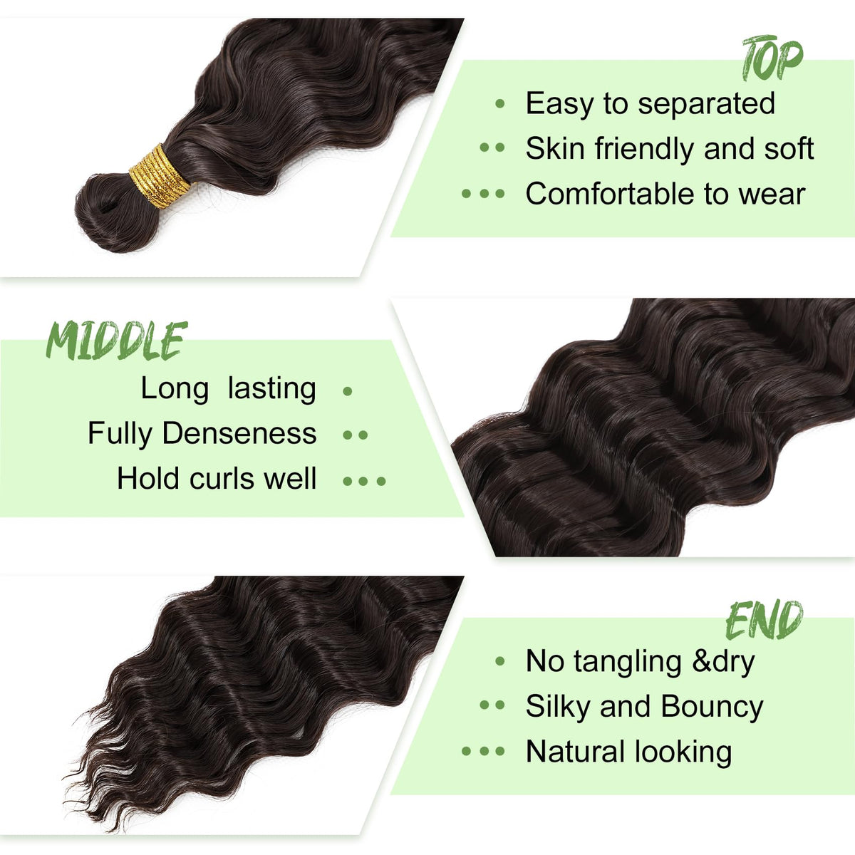 EERYA Long Curly Braiding Hair 18 Inch styled in boho braids