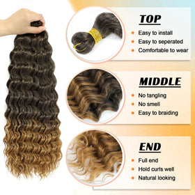EERYA Long Curly Braiding Hair 24 Inch T27 close-up of curls