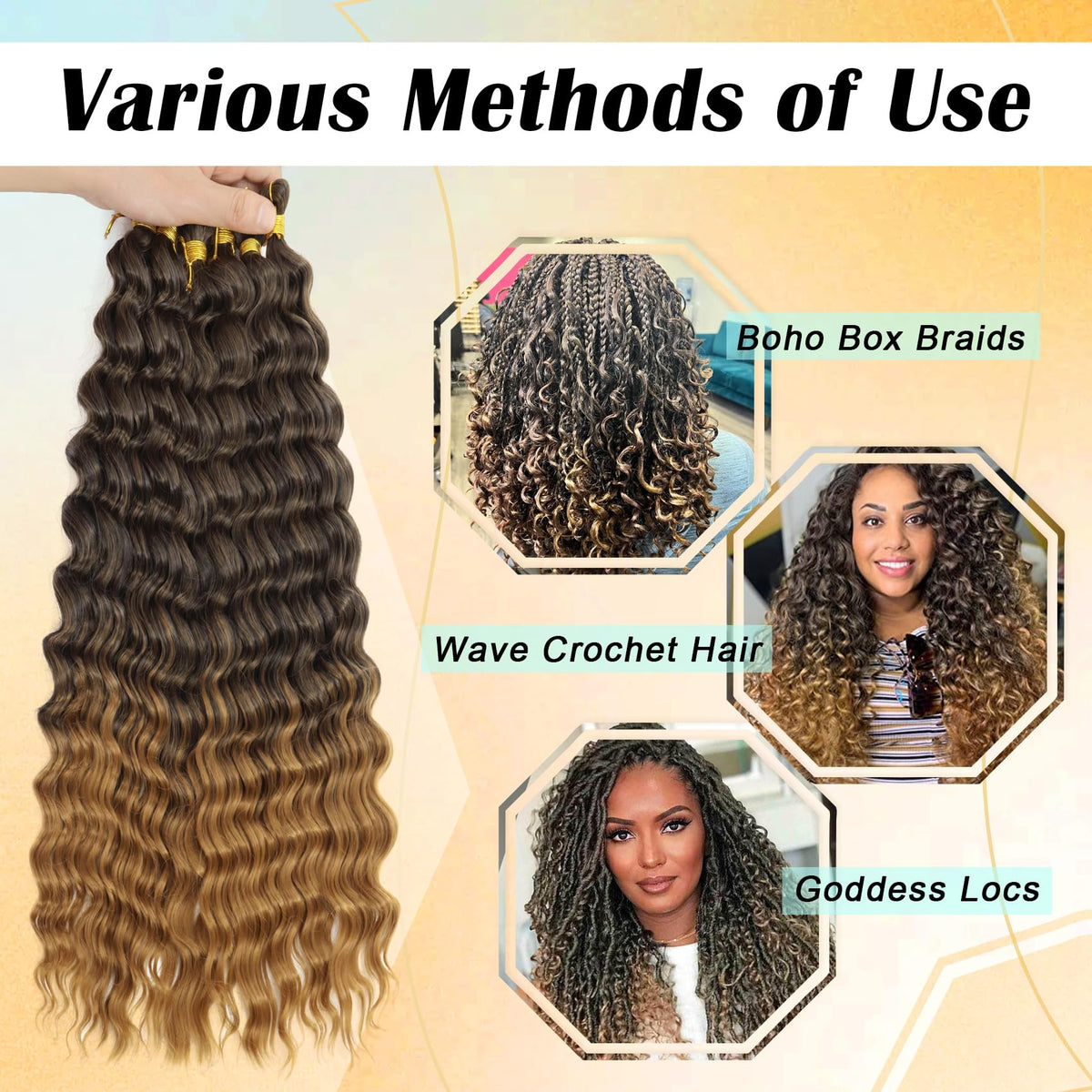 EERYA Long Curly Braiding Hair 24 Inch T27 in different colors