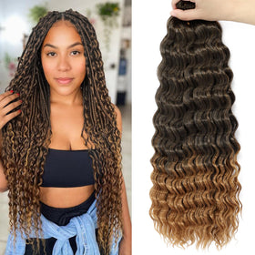 EERYA Long Curly Braiding Hair 24 Inch T30 front view