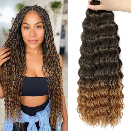 EERYA Long Curly Braiding Hair 24 Inch T30 front view