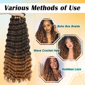 EERYA Long Curly Braiding Hair 24 Inch T30 in different colours