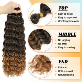 EERYA Long Curly Braiding Hair 24 Inch T30 styled in boho braids