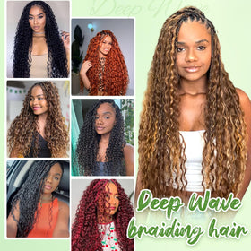 EERYA Long Curly Braiding Hair 30 Inch Deep Ocean Wave packaging