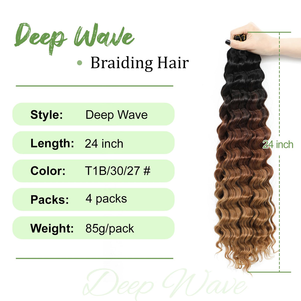 EERYA Long Curly Braiding Hair packaging