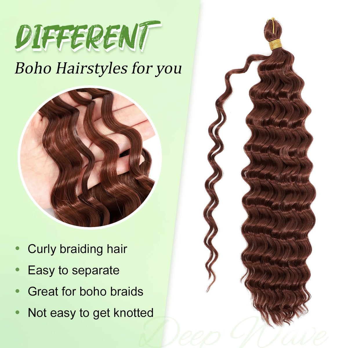 EERYA Long Curly Braiding Hair styled in boho box braids