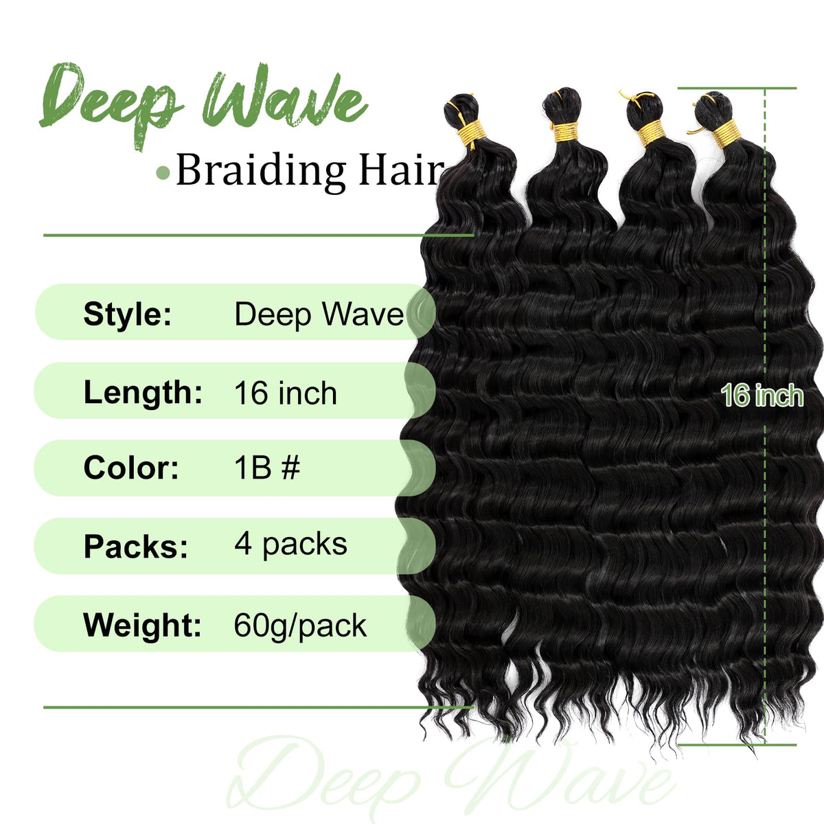 EERYA Ocean Wave Crochet Hair 16 Inch packaging