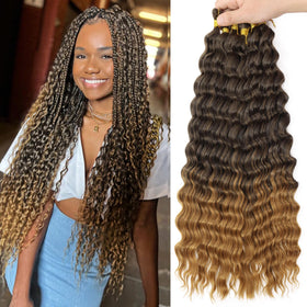 EERYA Ocean Wave Crochet Hair 18 inch deep wave front view