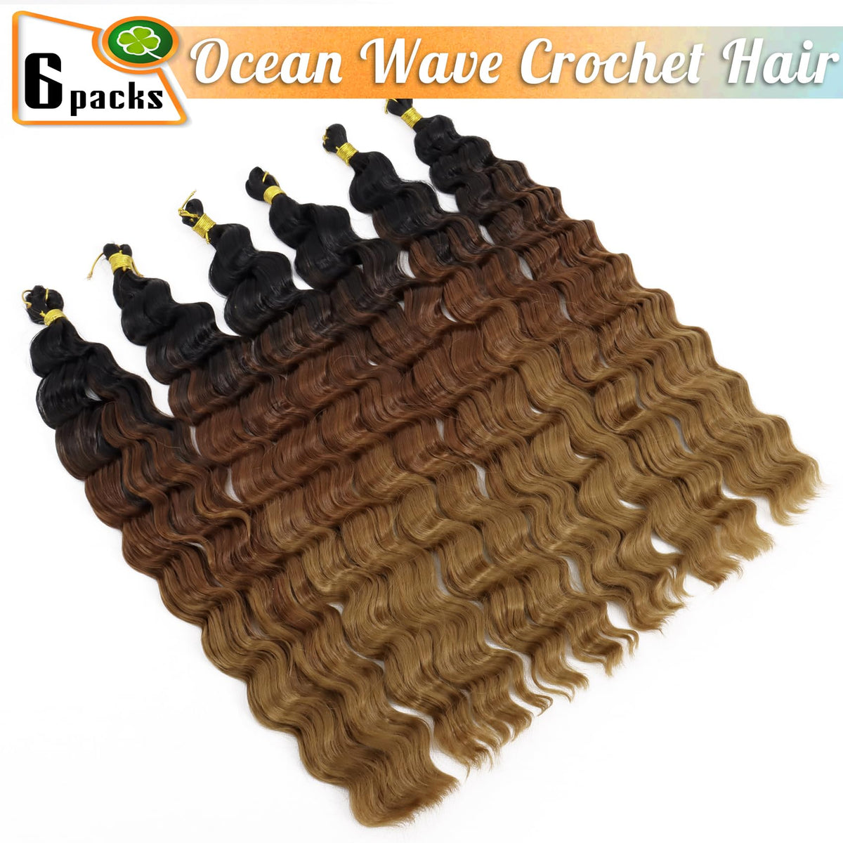 EERYA Ocean Wave Crochet Hair 18 Inch deep wave texture close-up