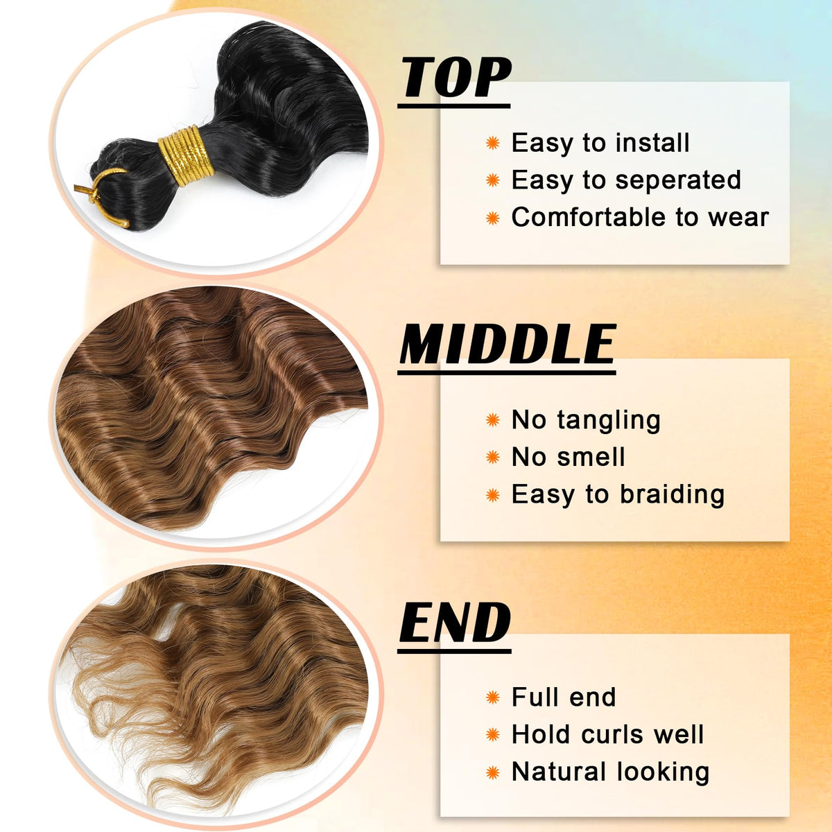 EERYA Ocean Wave Crochet Hair 18 Inch displayed in various colors