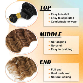 EERYA Ocean Wave Crochet Hair 18 Inch displayed in various colors