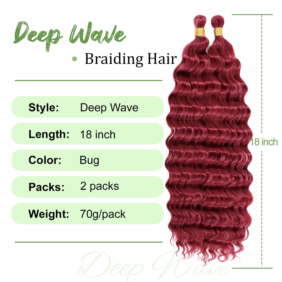 EERYA Ocean Wave Crochet Hair 18 Inch packaging