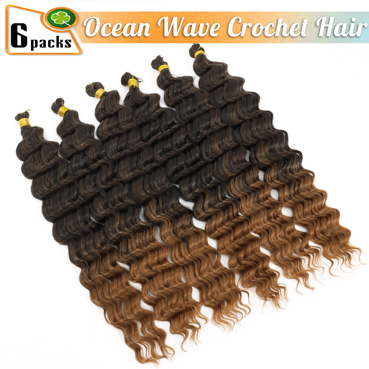 EERYA Ocean Wave Crochet Hair 18 Inch side view