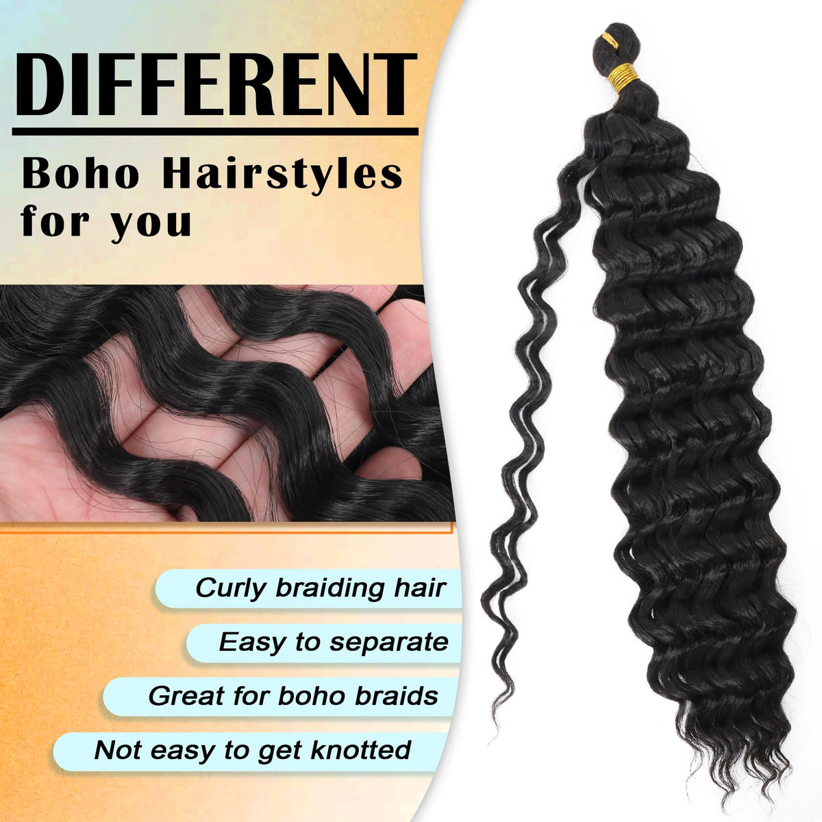 EERYA Ocean Wave Crochet Hair 18 inch styled in boho braids