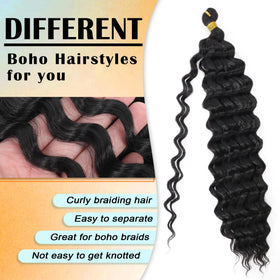 EERYA Ocean Wave Crochet Hair 18 inch styled in boho braids