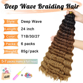 EERYA Ocean Wave Crochet Hair 24 Inch deep wave texture