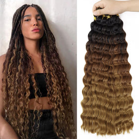EERYA Ocean Wave Crochet Hair 24 Inch front view
