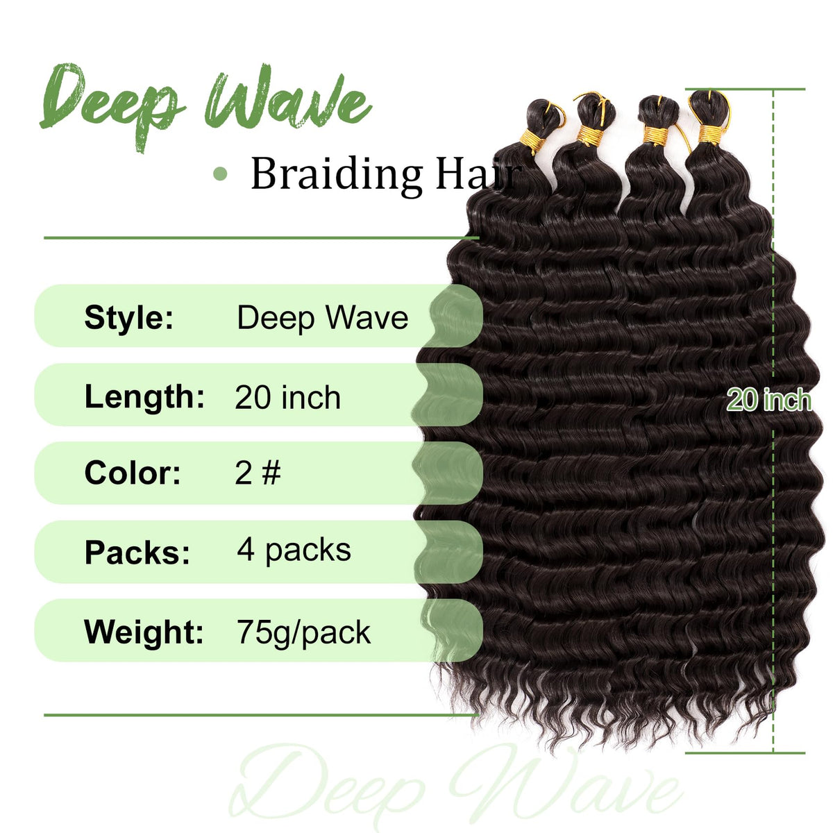 EERYA Ocean Wave Crochet Hair pack showing multiple colours