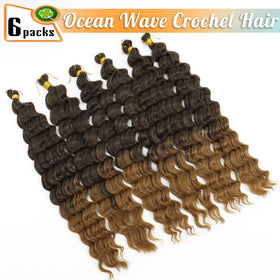 EERYA Ocean Wave Crochet Hair packaging with 6 packs