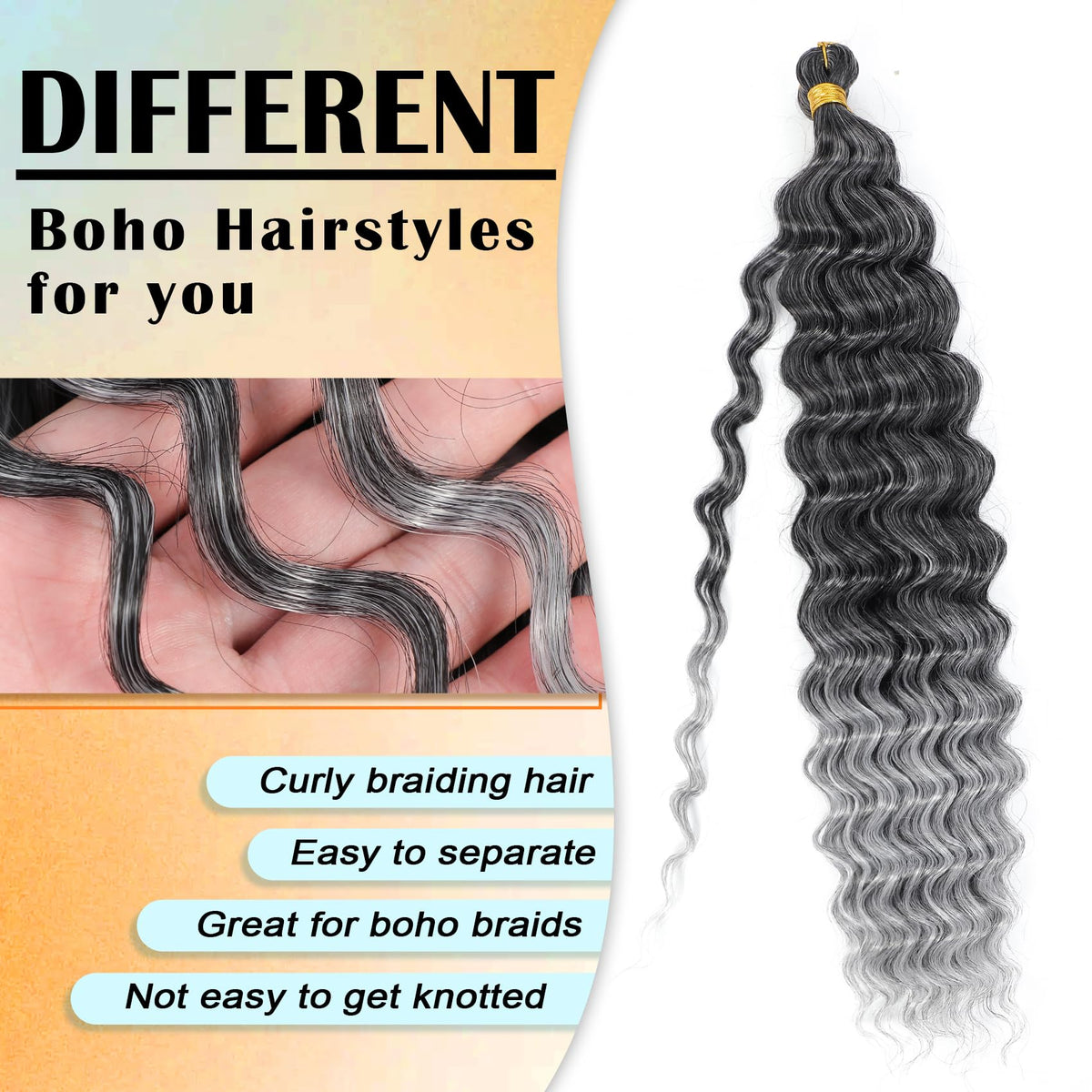EERYA Ocean Wave Crochet Hair styled in boho box braids