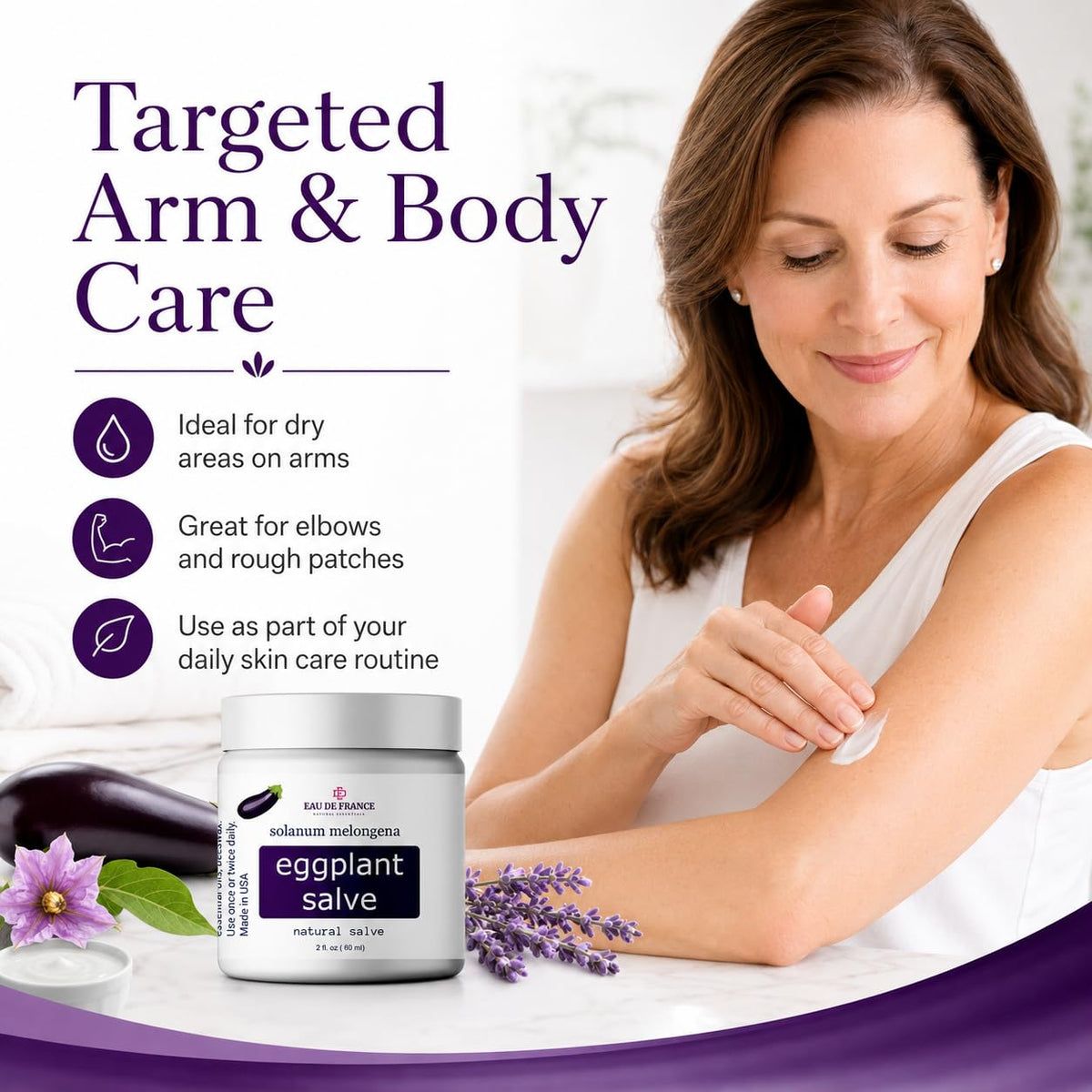 Eggplant Salve applied on dry skin