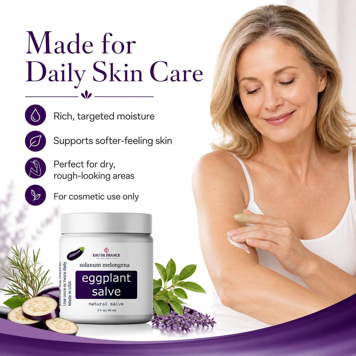 Eggplant Salve Skin Moisturizing Balm opened