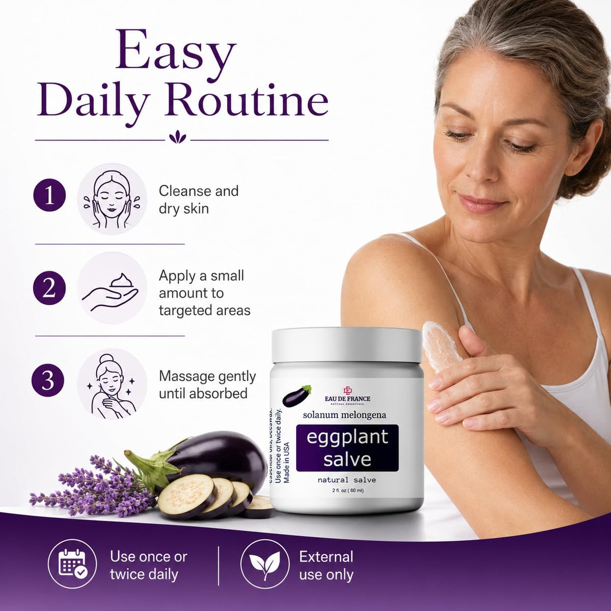Eggplant Salve Skin Moisturizing Balm side view