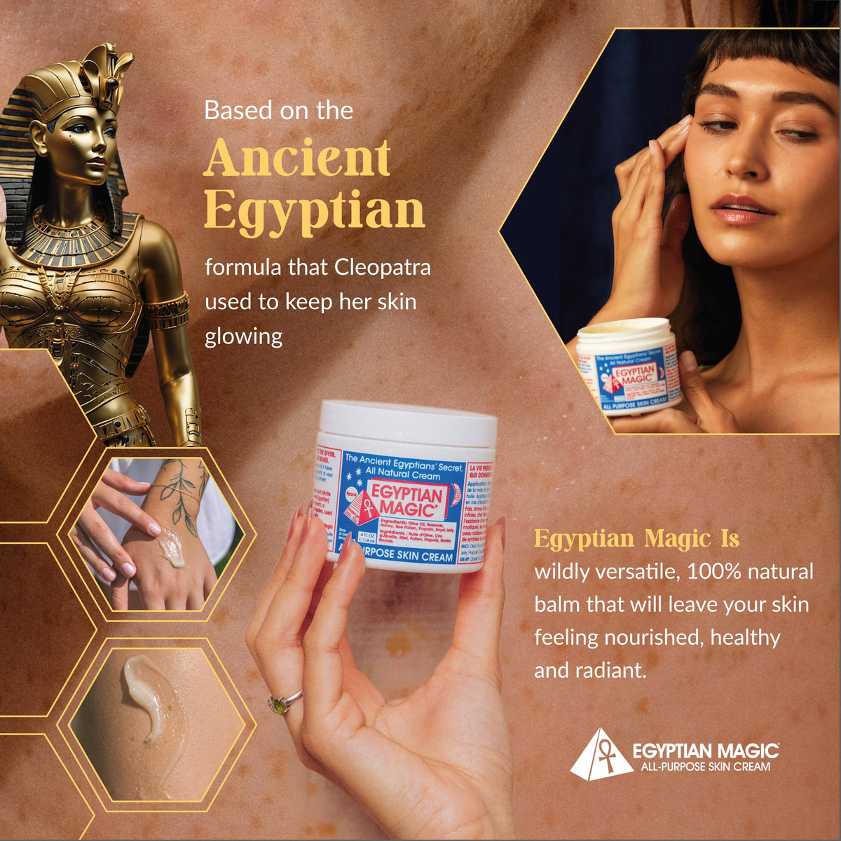 Egyptian Magic Skin Cream showing texture on a hand