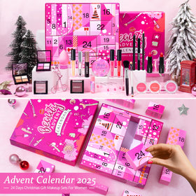 EIRNAY Advent Calendar opened with various makeup items displayed