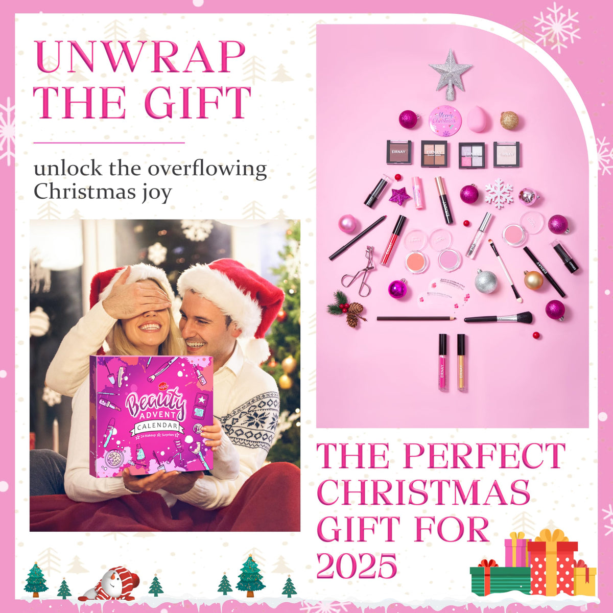 EIRNAY Advent Calendar showcasing vibrant makeup products