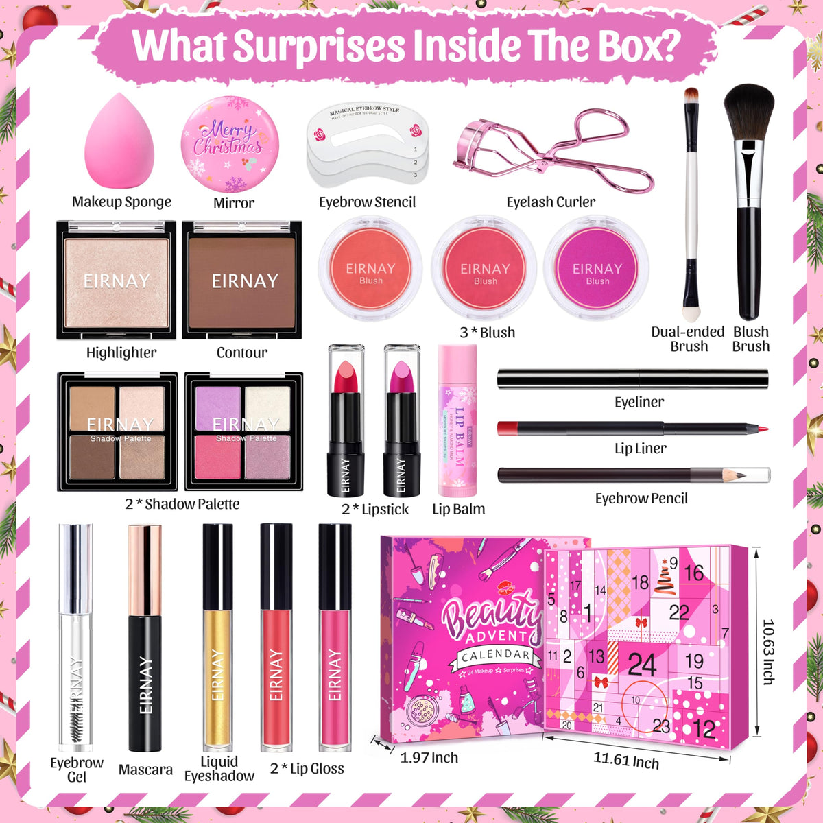 EIRNAY Advent Calendar showing individual makeup boxes