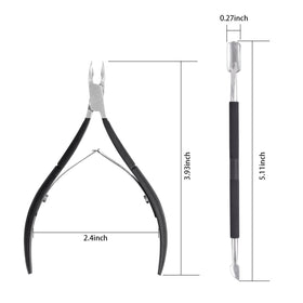 Ejiubas Cuticle Trimmer and pusher set on a wooden surface