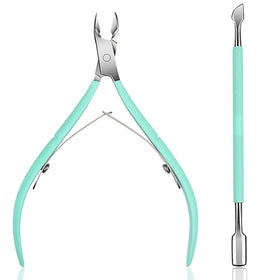 Ejiubas Cuticle Trimmer with green handle and sharp tip