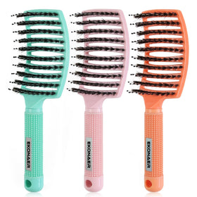 EKONAER detangler brush set with three brushes in green