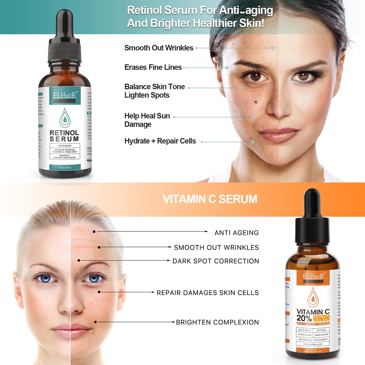 ELBBUB Retinol Serum 30mL bottle front view