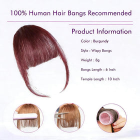 ELEFOCUS Clip in Bangs Burgundy packaging