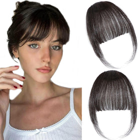 ELEFOCUS Clip in Bangs front view in brown-black colour