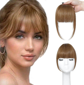 ELEFOCUS Clip in Bangs front view with natural texture
