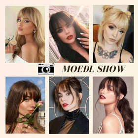 ELEFOCUS Clip in Bangs on a mannequin head