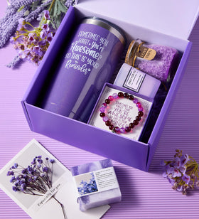 Elegant gift box containing the full spa set