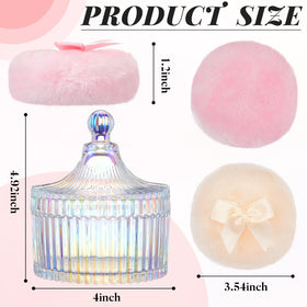 Elegant glass container for Tioncy powder puffs