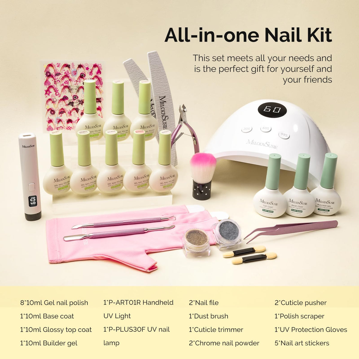 Elegant packaging of MelodySusie Gel Nail Polish Kit