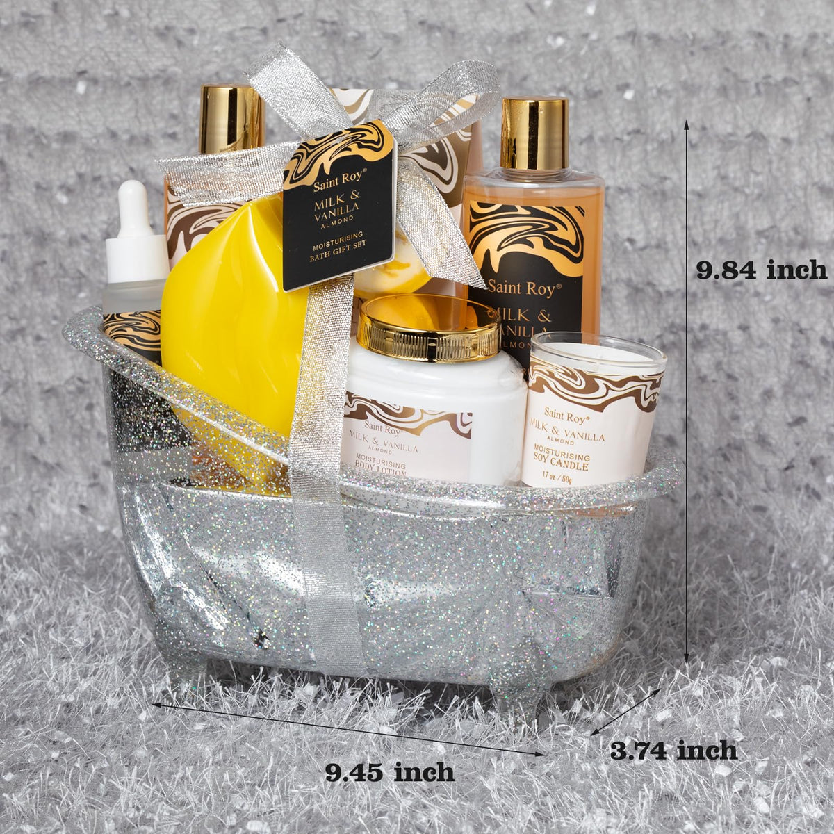 Elegant packaging of Saint Roy Bath and Body Gift Set
