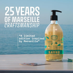 Elegant refillable glass bottle of Panier des Sens hand soap