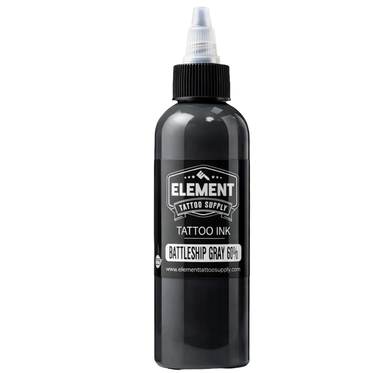 Element Tattoo Supply Battleship Gray Ink Set showing all four shades