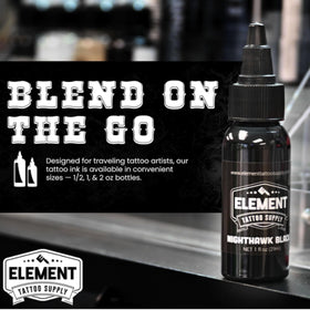 Element Tattoo Supply Black Tattoo Ink 2oz with tattoo equipment